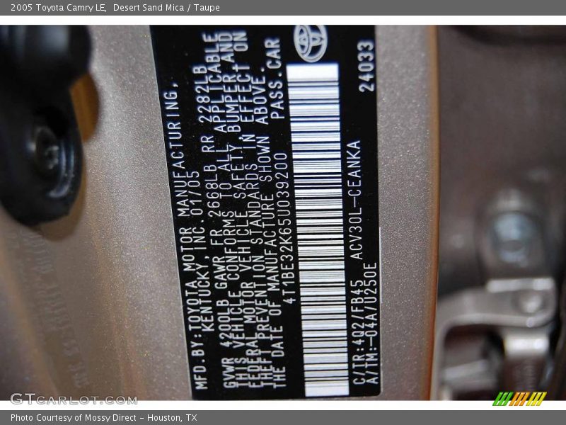 Desert Sand Mica / Taupe 2005 Toyota Camry LE