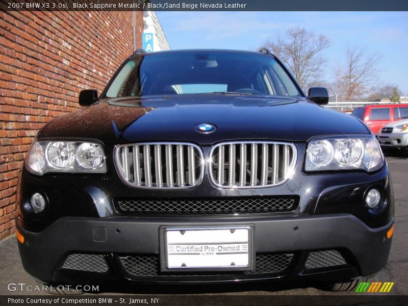 Black Sapphire Metallic / Black/Sand Beige Nevada Leather 2007 BMW X3 3.0si