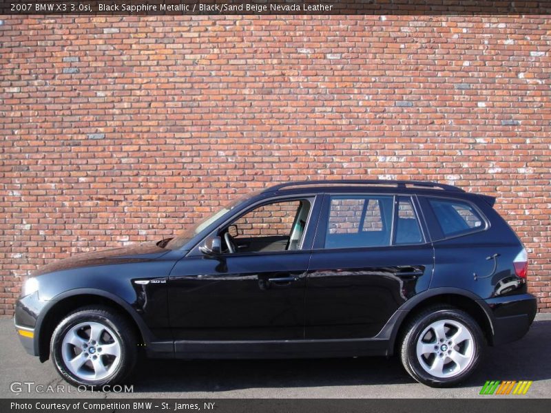 Black Sapphire Metallic / Black/Sand Beige Nevada Leather 2007 BMW X3 3.0si