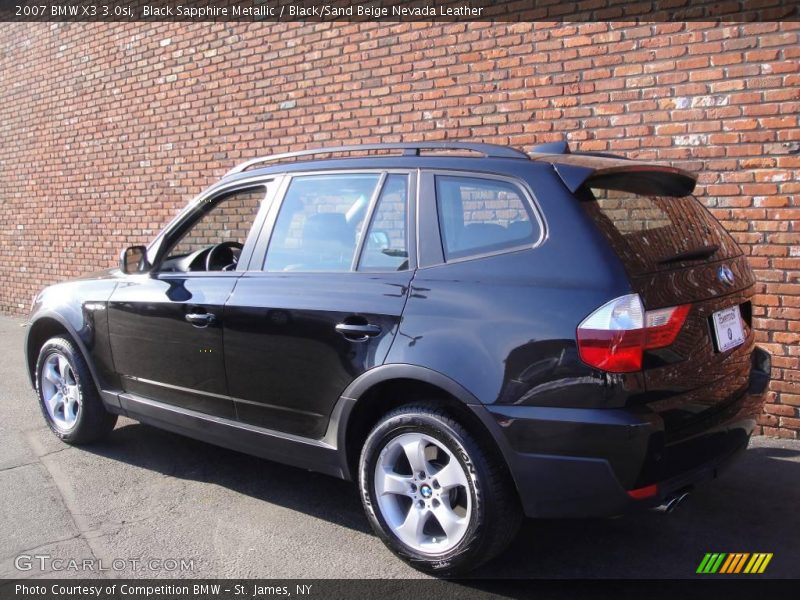 Black Sapphire Metallic / Black/Sand Beige Nevada Leather 2007 BMW X3 3.0si