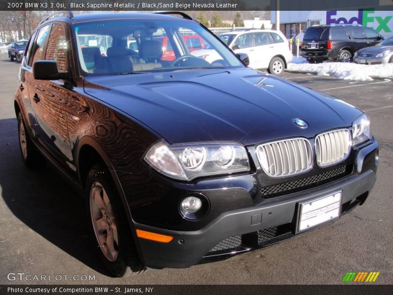 Black Sapphire Metallic / Black/Sand Beige Nevada Leather 2007 BMW X3 3.0si