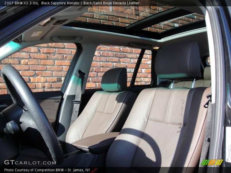 Black Sapphire Metallic / Black/Sand Beige Nevada Leather 2007 BMW X3 3.0si