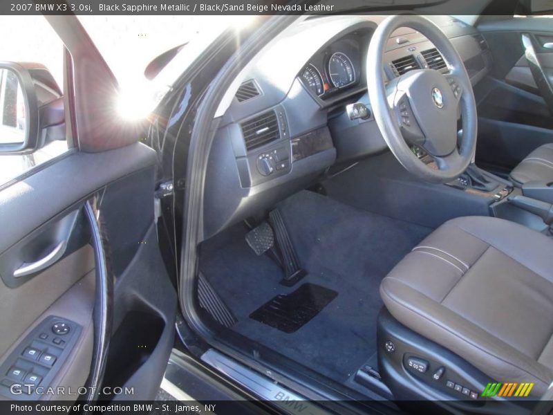 Black Sapphire Metallic / Black/Sand Beige Nevada Leather 2007 BMW X3 3.0si