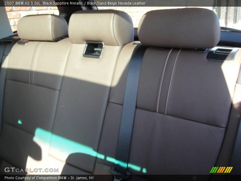 Black Sapphire Metallic / Black/Sand Beige Nevada Leather 2007 BMW X3 3.0si