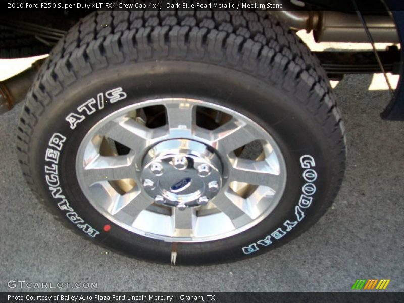 Dark Blue Pearl Metallic / Medium Stone 2010 Ford F250 Super Duty XLT FX4 Crew Cab 4x4