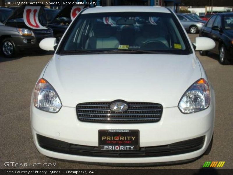 Nordic White / Gray 2008 Hyundai Accent GLS Sedan
