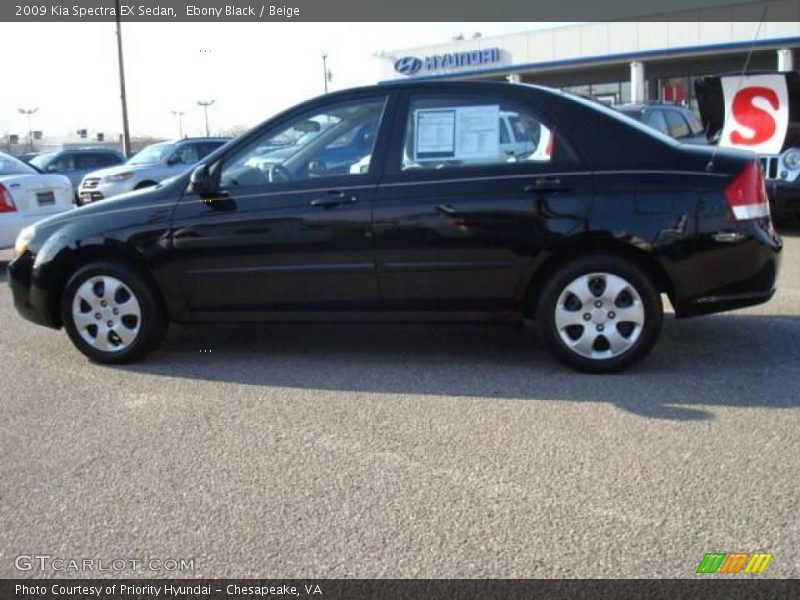 Ebony Black / Beige 2009 Kia Spectra EX Sedan
