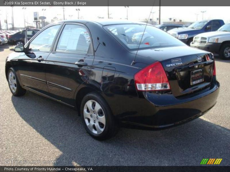Ebony Black / Beige 2009 Kia Spectra EX Sedan