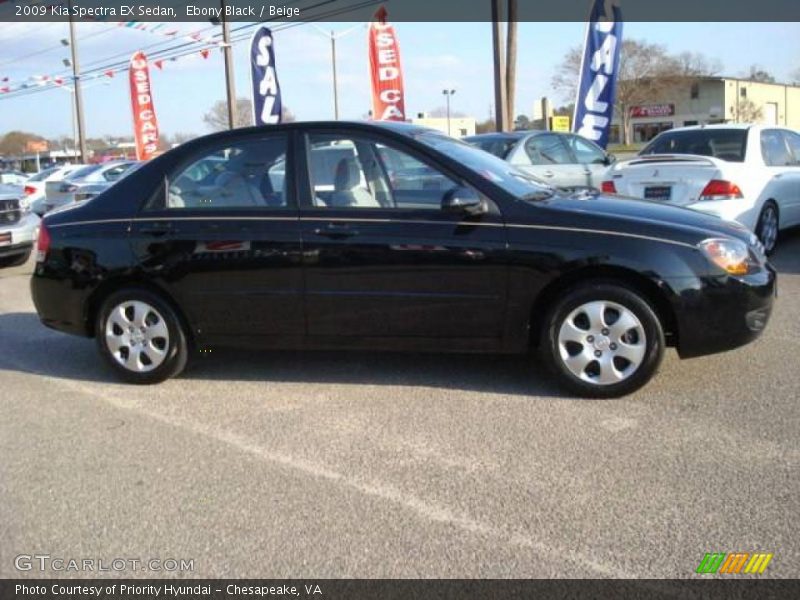 Ebony Black / Beige 2009 Kia Spectra EX Sedan