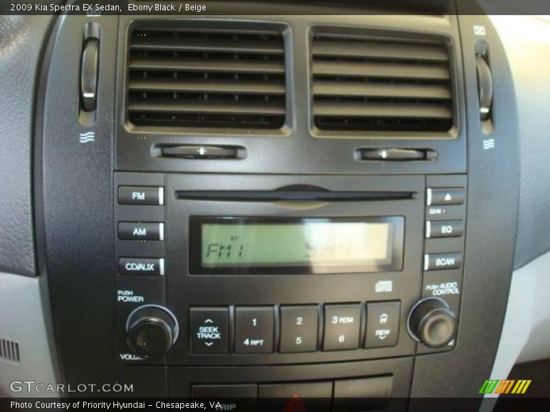 Ebony Black / Beige 2009 Kia Spectra EX Sedan
