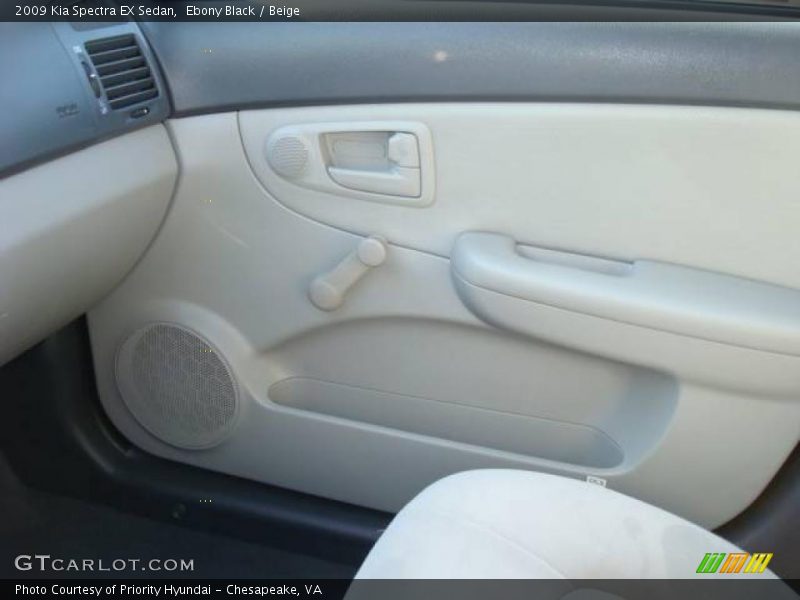 Ebony Black / Beige 2009 Kia Spectra EX Sedan