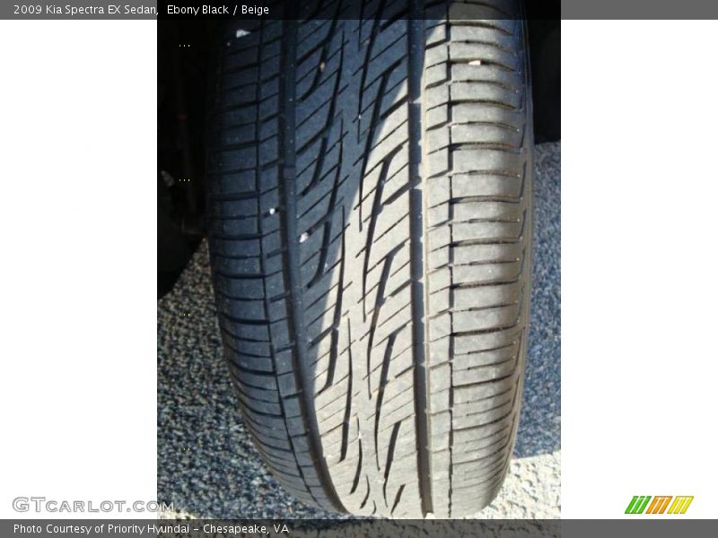 Ebony Black / Beige 2009 Kia Spectra EX Sedan