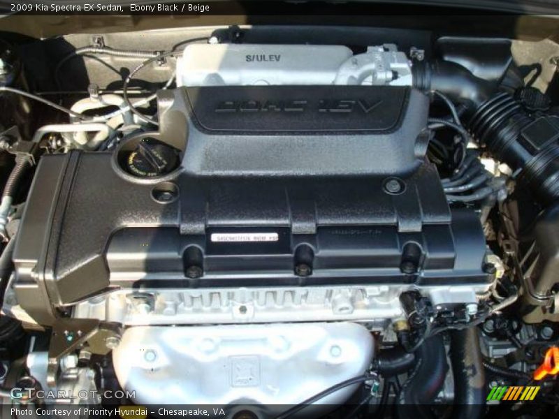 Ebony Black / Beige 2009 Kia Spectra EX Sedan