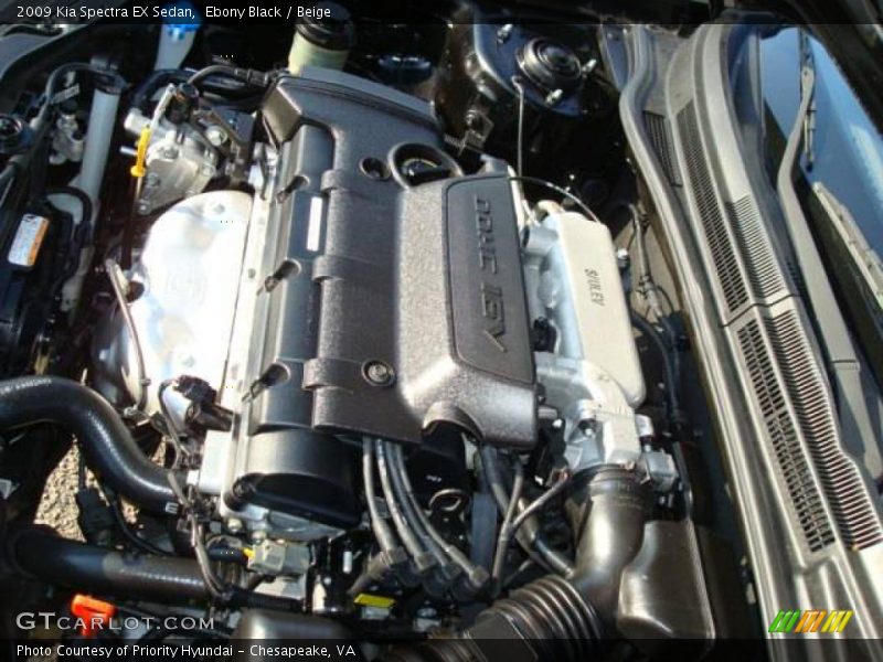 Ebony Black / Beige 2009 Kia Spectra EX Sedan