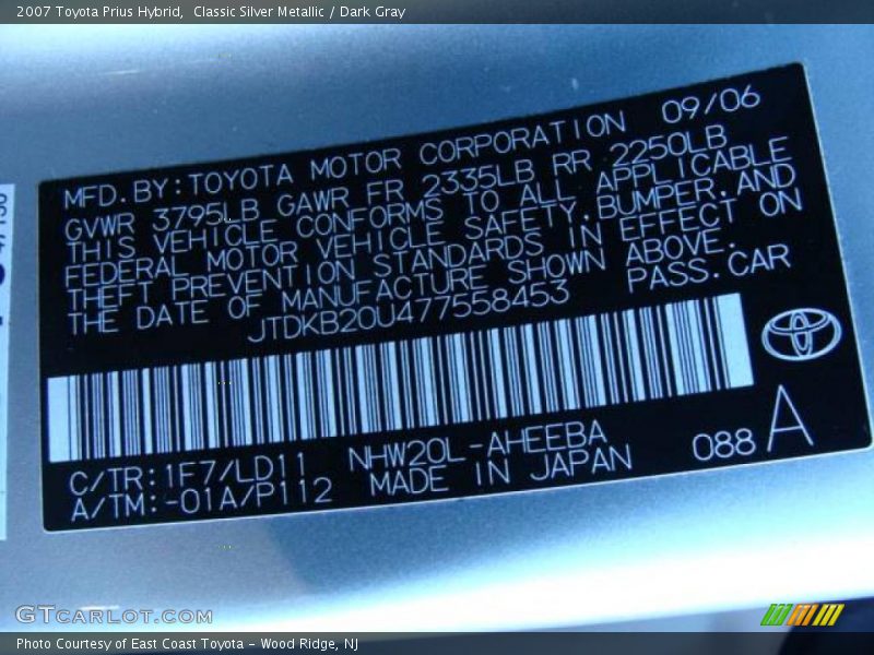 Classic Silver Metallic / Dark Gray 2007 Toyota Prius Hybrid