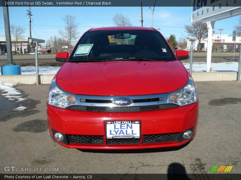 Vermillion Red / Charcoal Black 2008 Ford Focus SES Sedan