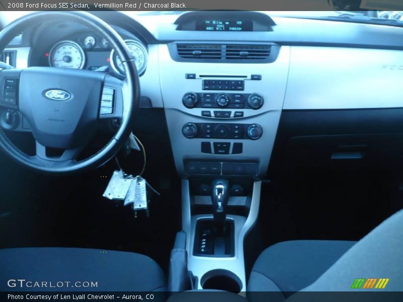 Vermillion Red / Charcoal Black 2008 Ford Focus SES Sedan
