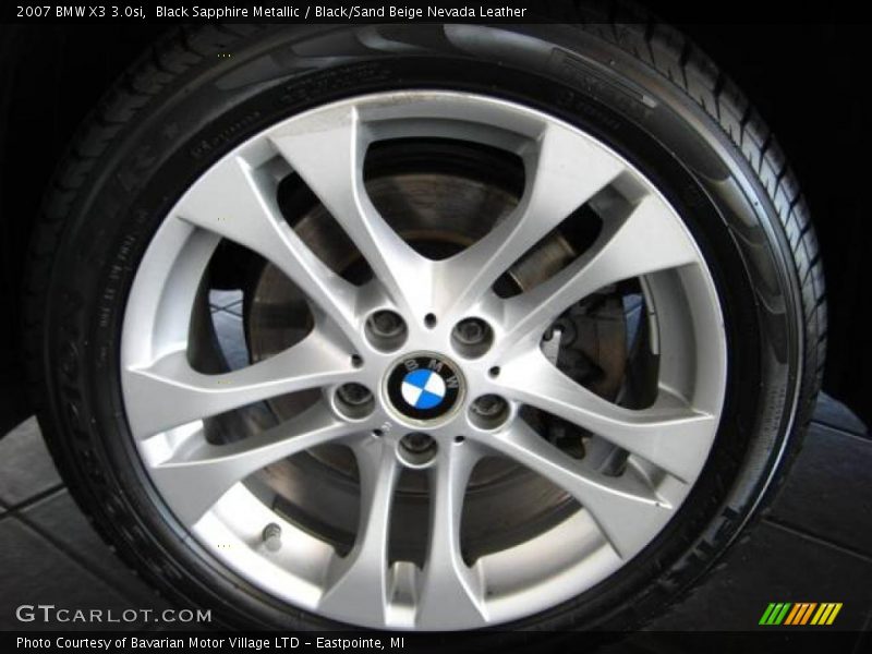 Black Sapphire Metallic / Black/Sand Beige Nevada Leather 2007 BMW X3 3.0si