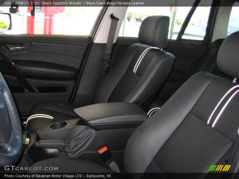 Black Sapphire Metallic / Black/Sand Beige Nevada Leather 2007 BMW X3 3.0si