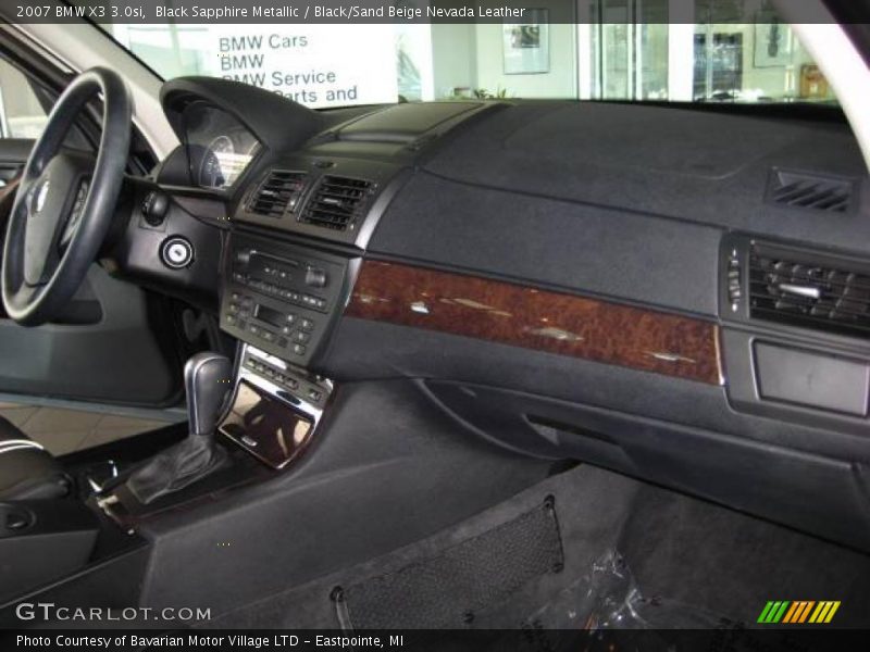 Black Sapphire Metallic / Black/Sand Beige Nevada Leather 2007 BMW X3 3.0si