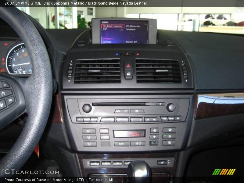 Black Sapphire Metallic / Black/Sand Beige Nevada Leather 2007 BMW X3 3.0si