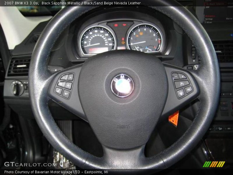 Black Sapphire Metallic / Black/Sand Beige Nevada Leather 2007 BMW X3 3.0si