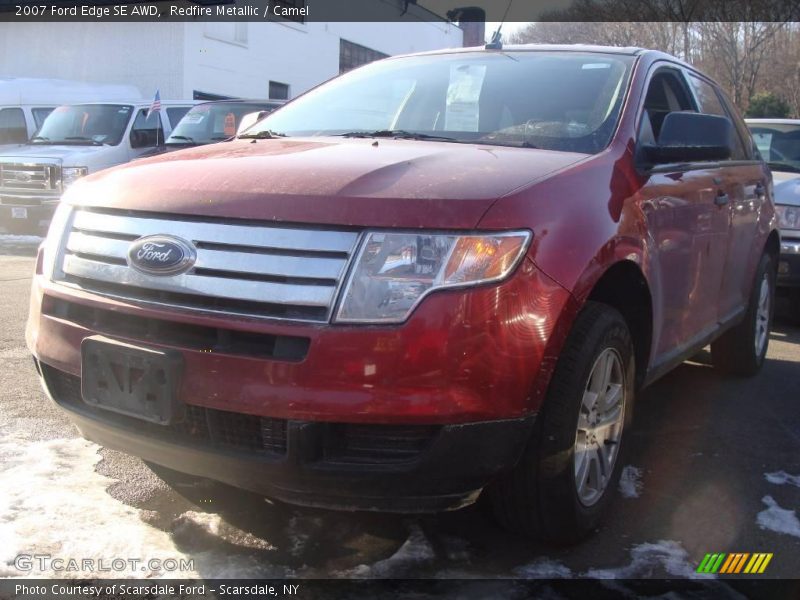 Redfire Metallic / Camel 2007 Ford Edge SE AWD