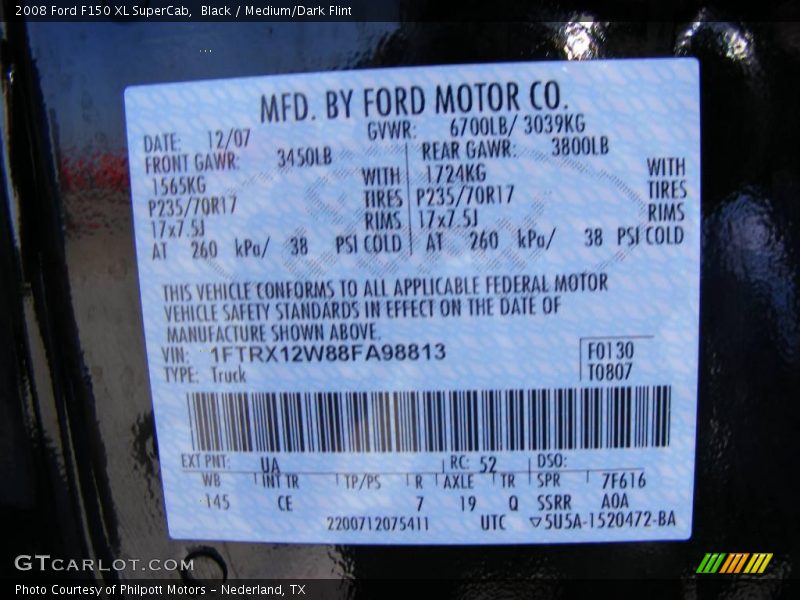 Black / Medium/Dark Flint 2008 Ford F150 XL SuperCab