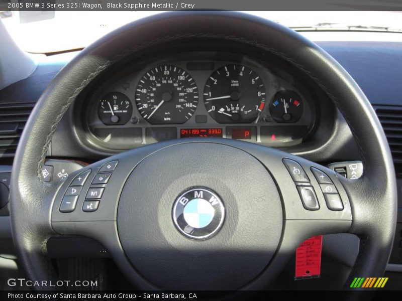 Black Sapphire Metallic / Grey 2005 BMW 3 Series 325i Wagon