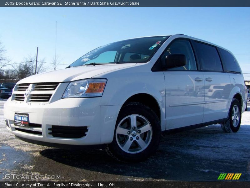 Stone White / Dark Slate Gray/Light Shale 2009 Dodge Grand Caravan SE