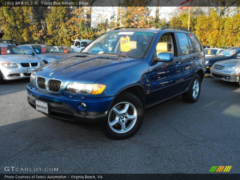 Topaz Blue Metallic / Beige 2003 BMW X5 3.0i