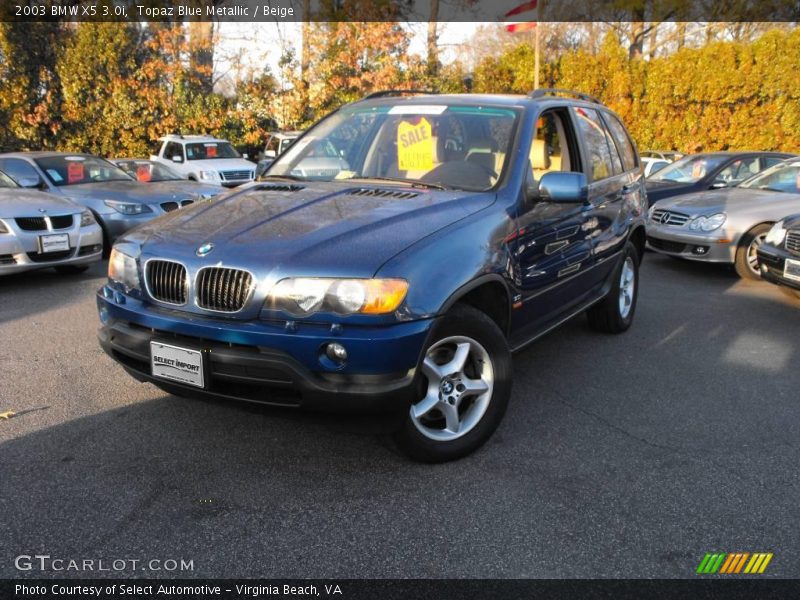 Topaz Blue Metallic / Beige 2003 BMW X5 3.0i