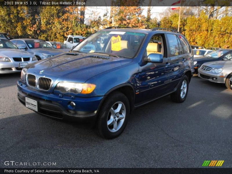 Topaz Blue Metallic / Beige 2003 BMW X5 3.0i