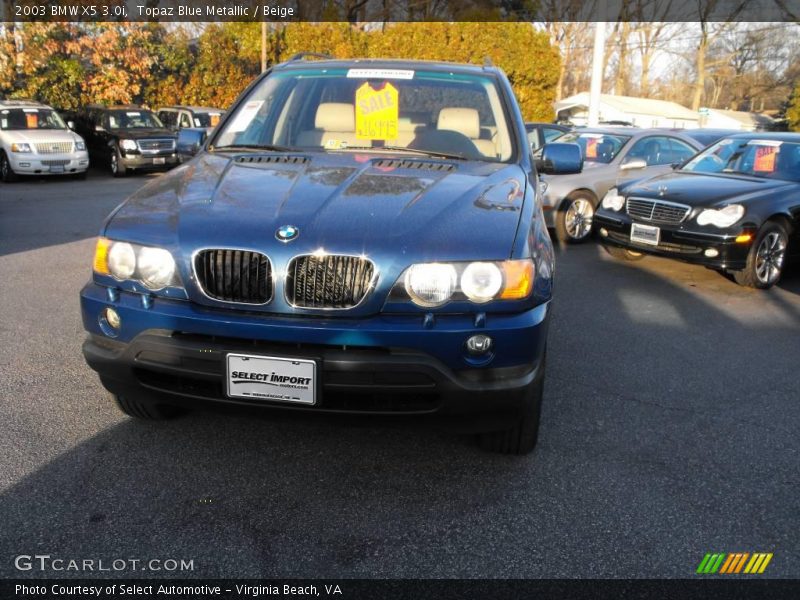 Topaz Blue Metallic / Beige 2003 BMW X5 3.0i