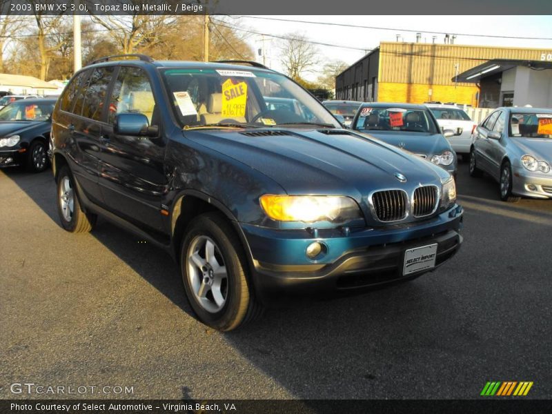 Topaz Blue Metallic / Beige 2003 BMW X5 3.0i