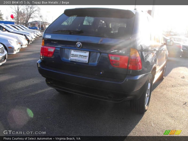 Topaz Blue Metallic / Beige 2003 BMW X5 3.0i