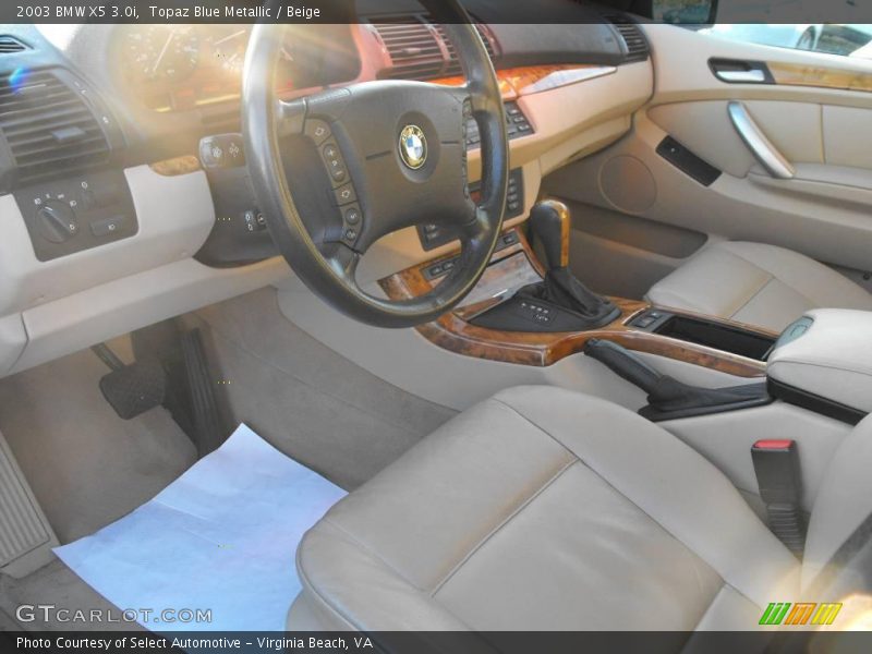 Topaz Blue Metallic / Beige 2003 BMW X5 3.0i