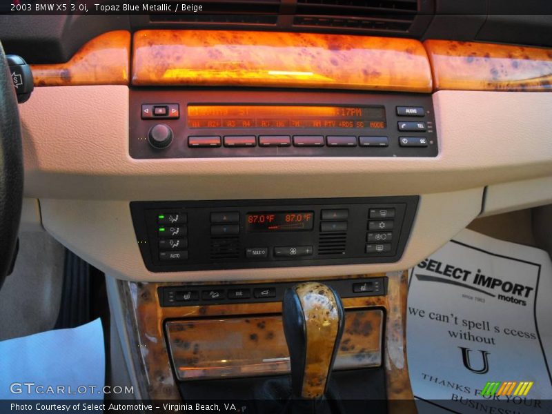 Topaz Blue Metallic / Beige 2003 BMW X5 3.0i