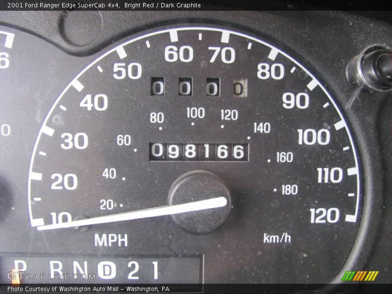 Bright Red / Dark Graphite 2001 Ford Ranger Edge SuperCab 4x4