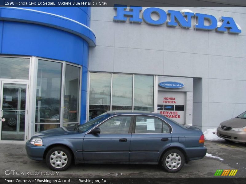 Cyclone Blue Metallic / Gray 1998 Honda Civic LX Sedan