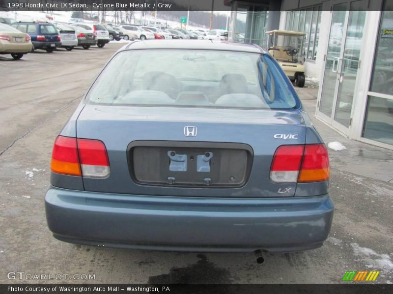 Cyclone Blue Metallic / Gray 1998 Honda Civic LX Sedan