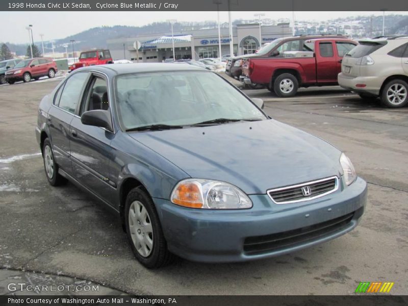 Cyclone Blue Metallic / Gray 1998 Honda Civic LX Sedan