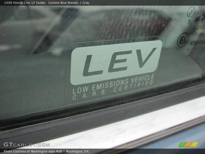 Cyclone Blue Metallic / Gray 1998 Honda Civic LX Sedan