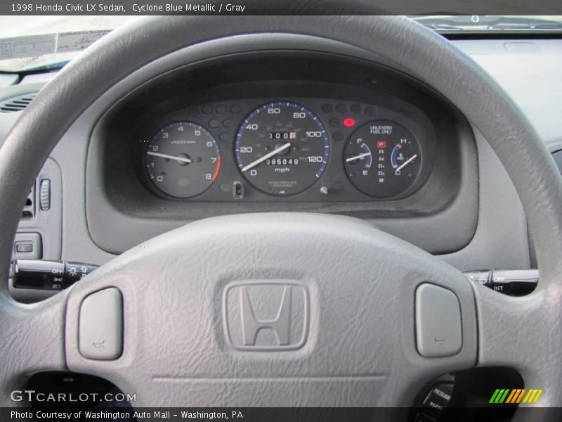 Cyclone Blue Metallic / Gray 1998 Honda Civic LX Sedan