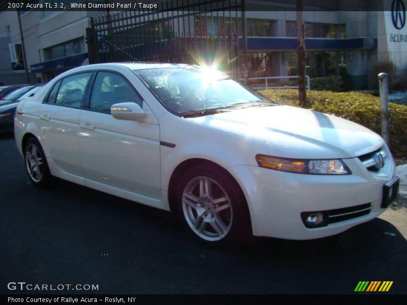 White Diamond Pearl / Taupe 2007 Acura TL 3.2