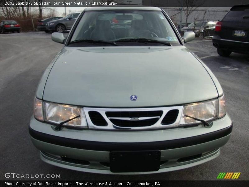 Sun Green Metallic / Charcoal Gray 2002 Saab 9-3 SE Sedan