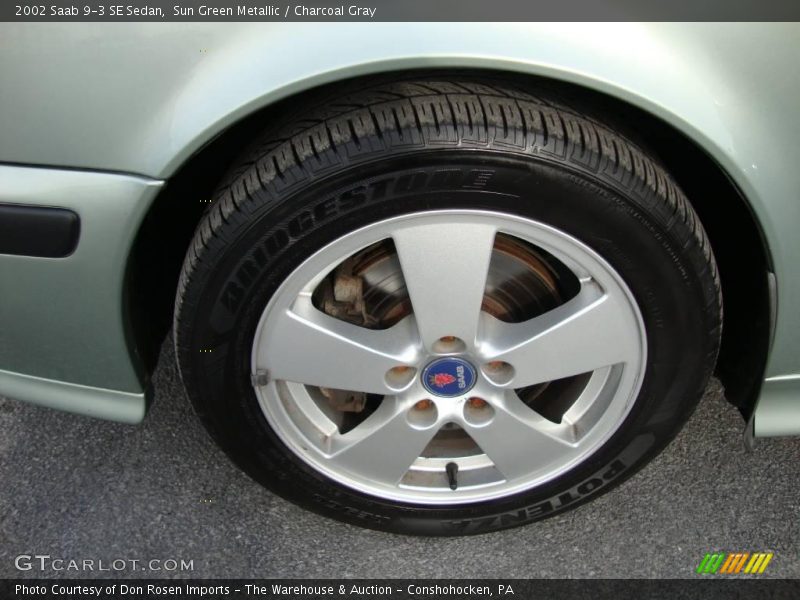 Sun Green Metallic / Charcoal Gray 2002 Saab 9-3 SE Sedan