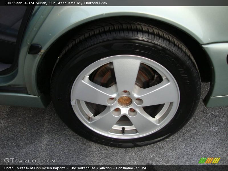Sun Green Metallic / Charcoal Gray 2002 Saab 9-3 SE Sedan