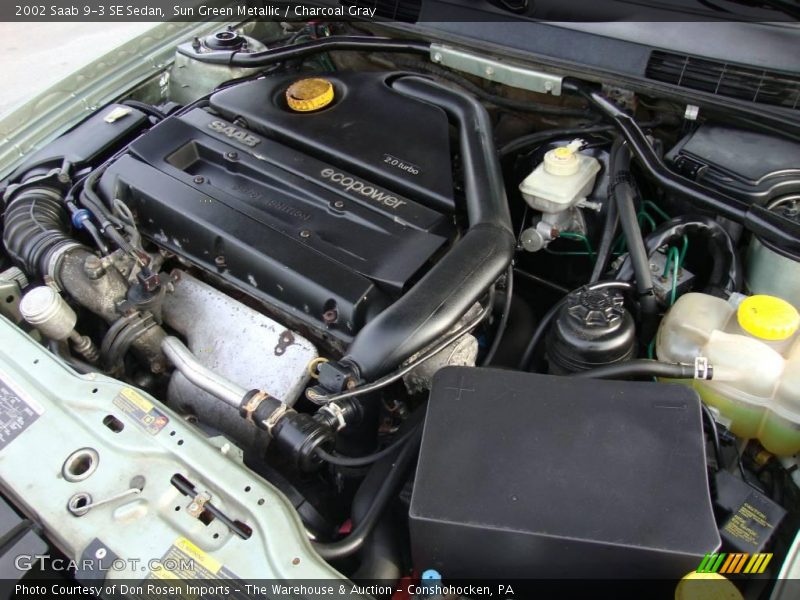Sun Green Metallic / Charcoal Gray 2002 Saab 9-3 SE Sedan