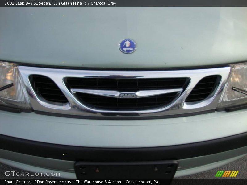 Sun Green Metallic / Charcoal Gray 2002 Saab 9-3 SE Sedan